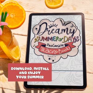 procreate tracing book for beginners with summer themed digital templates