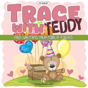 trace with teddy - free printable tracing pages for kids