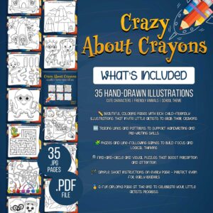 hand-drawn coloring and tracing pages for kids