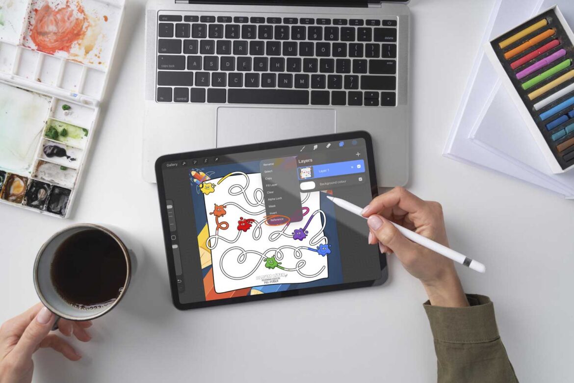 how to trace and color on iPad or any tablet