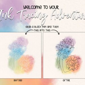 Ink Tracing Coloring-Book for adults and teens