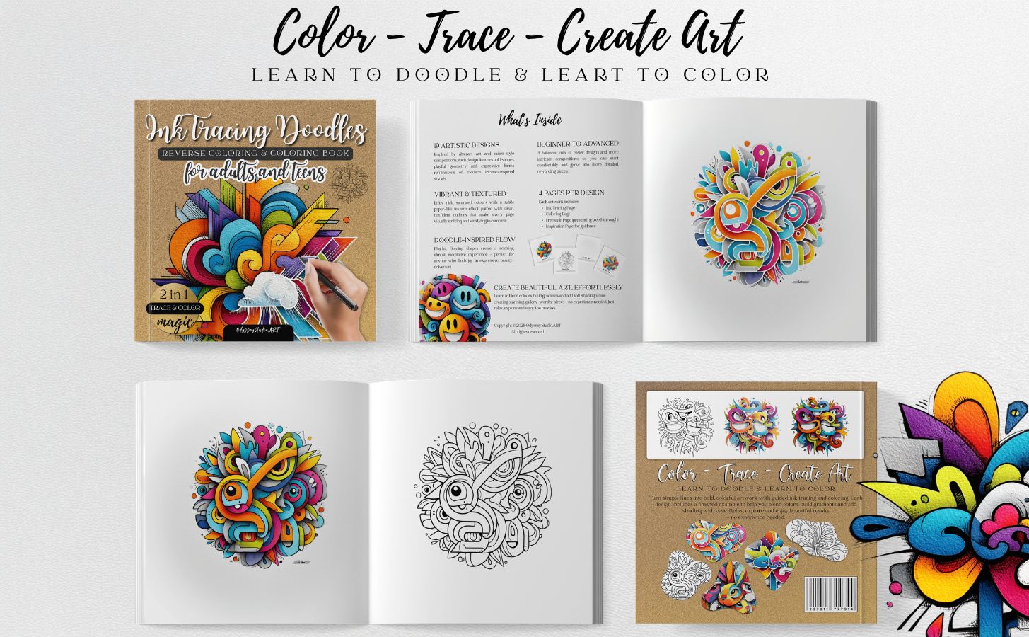 Color Freely Art Tracing Book
