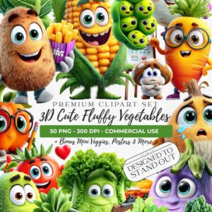 Cute-Fluffy-Kawaii-Veggies-Fluffy-3d-Vegetables