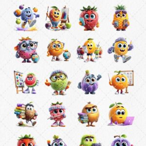 School Themed Fruit Clip Art Set