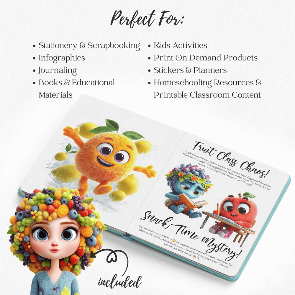 Fluffy-Fruit-Elements-Cartoon-Clipart-Bundle