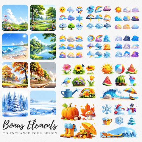 Free-Weather-Learning-Clipart-Four-Seasons-Weather-Clipart-Bonus