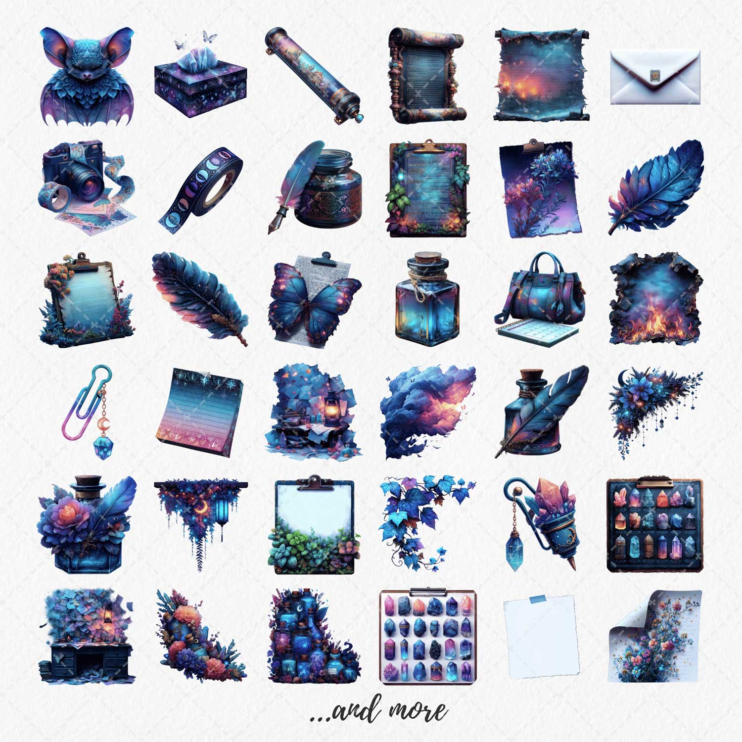 023-Witchy-Planner-Girl-Clipart-Set-Listing-(10) Witchy Planner Girl Clipart Set transparent