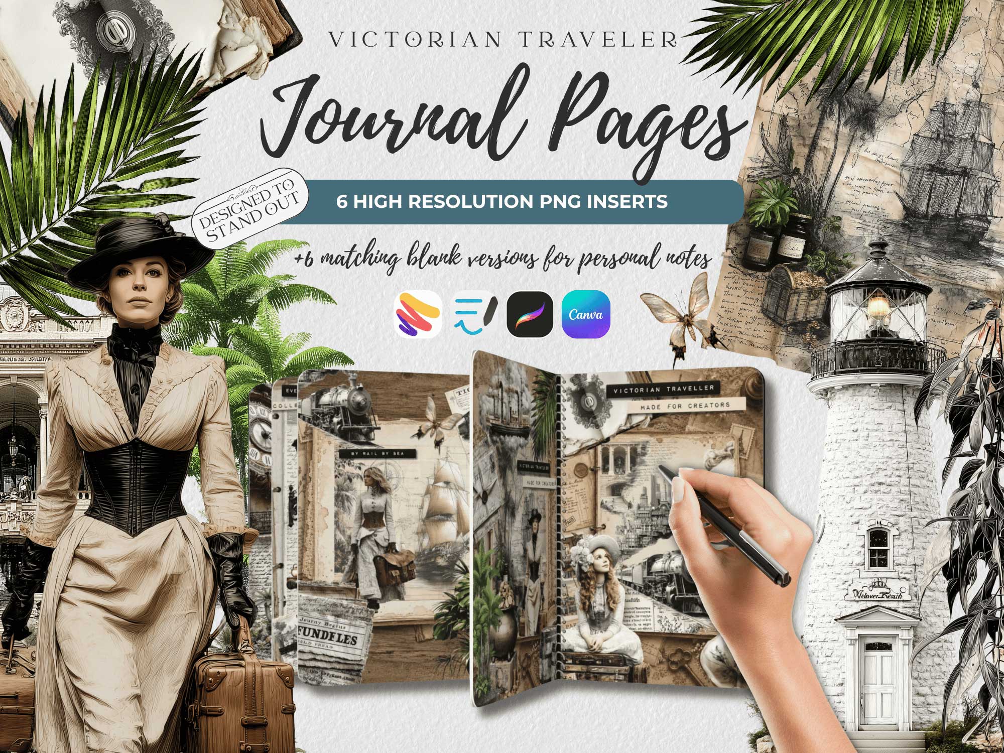 Vintage Travel Junk Journal Pages Printable Vintage Travel Junk Journal Pages Printable