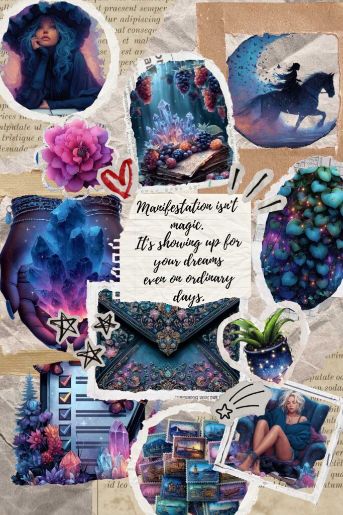 witchy scrapbooking pages and manifestation boards